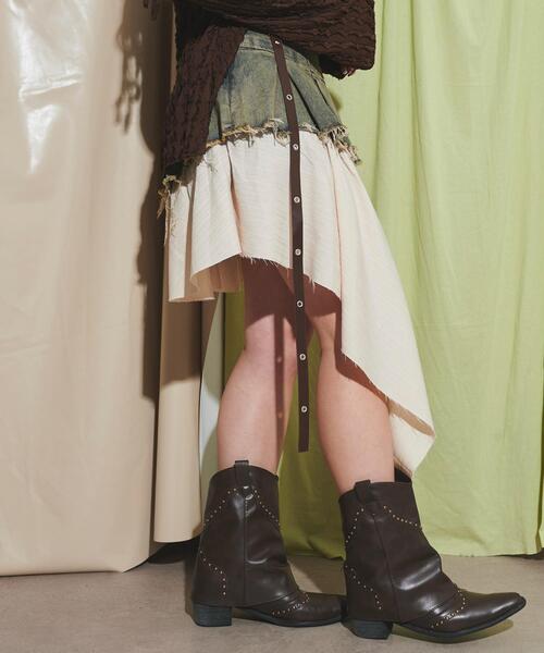 dispark（ディスパーク）の「DISPARK/イレギュラーヘムデニムスカパン（デニムスカート・レディース・ブラック/インディゴブルー/ライトインディゴブルー・MEDIUM/SMALL）」の7枚目の写真