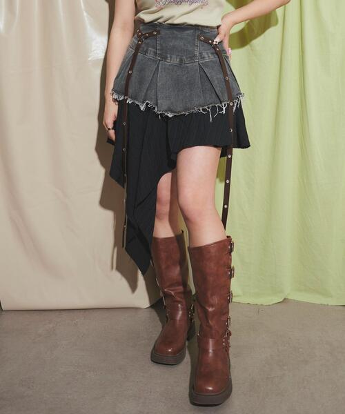 dispark（ディスパーク）の「DISPARK/イレギュラーヘムデニムスカパン（デニムスカート・レディース・ブラック/インディゴブルー/ライトインディゴブルー・MEDIUM/SMALL）」の9枚目の写真