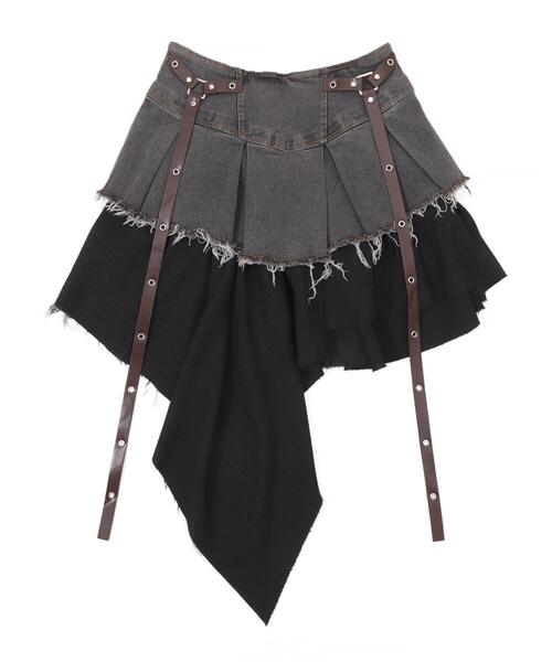 dispark（ディスパーク）の「DISPARK/イレギュラーヘムデニムスカパン（デニムスカート・レディース・ブラック/インディゴブルー/ライトインディゴブルー・MEDIUM/SMALL）」の14枚目の写真