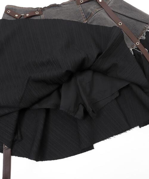 dispark（ディスパーク）の「DISPARK/イレギュラーヘムデニムスカパン（デニムスカート・レディース・ブラック/インディゴブルー/ライトインディゴブルー・MEDIUM/SMALL）」の19枚目の写真