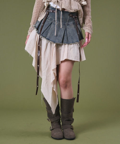 dispark（ディスパーク）の「DISPARK/イレギュラーヘムデニムスカパン（デニムスカート・レディース・ブラック/インディゴブルー/ライトインディゴブルー・MEDIUM/SMALL）」の22枚目の写真