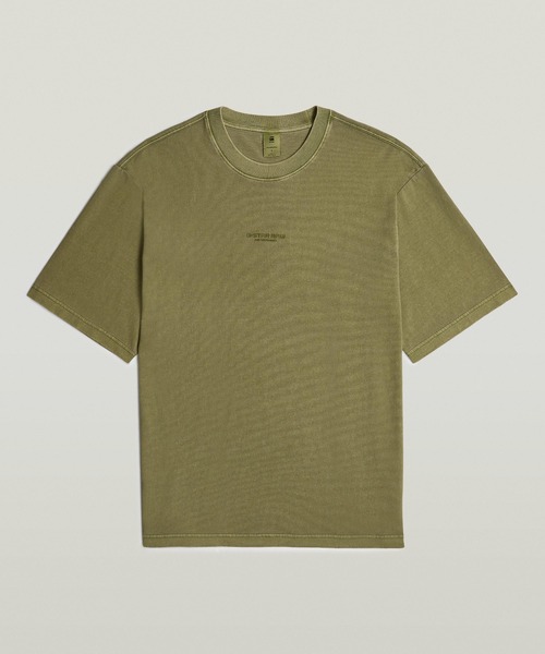 G-STAR(ジースター)の「OVERDYED CENTER CHEST BOXY T-SHIRT/オーバーダイオーバーサイズロゴTシャツ(Tシャツ/カットソー・メンズ・ダークブラック/ブルー系その他/グリーン系その他・X-SMALL/X-LARGE/LARGE/MEDIUM/SMALL)」の3枚目の写真