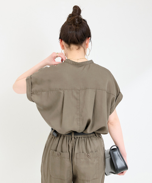 B.C STOCK(ベーセーストック)の「《追加3》手洗い可 / セルロースシャツ(シャツ/ブラウス・レディース・ベージュ系その他/ブルー系その他/ブラック/カーキ・FREE)」の19枚目の写真