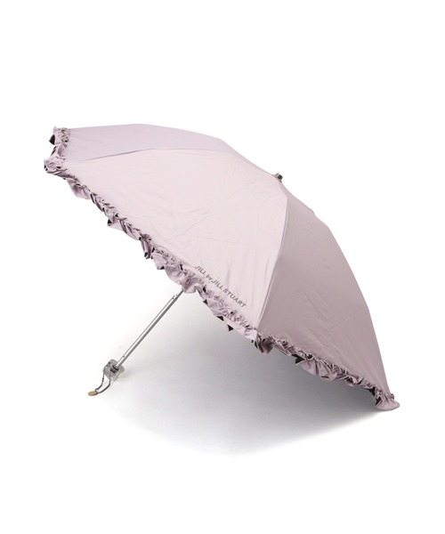 【新品タグ付き】ジルスチュアート フリル晴雨兼用折りたたみ中傘 JILL STUART（ジル スチュアート）】ストライプフリル晴雨兼用