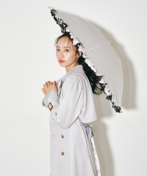 新品未使用 JILL STUART ラメフリル 晴雨兼用折りたたみ傘 日傘カーキ JILL STUART 日傘 折りたたみ傘 ジル スチュアート 晴雨兼用 傘