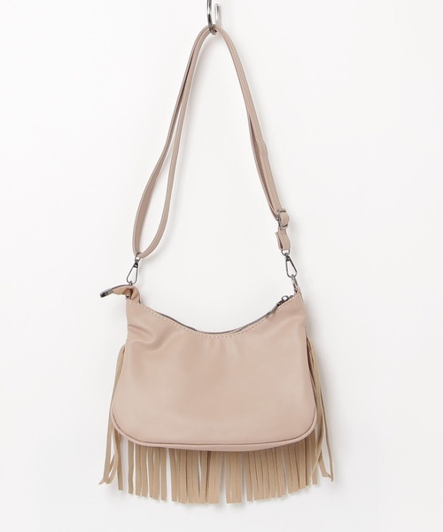 セール】フェイクスエードウエスタンバックルフリンジショルダーバッグ