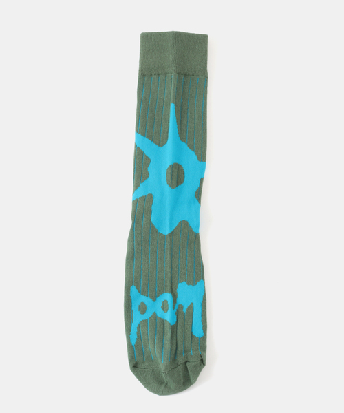 P.A.M.（パム）の「【P.A.M/パム】 SPIKE DRESS SOCK 10248- GRBL（ソックス/靴下・レディース・グリーン・FREE）」の2枚目の写真