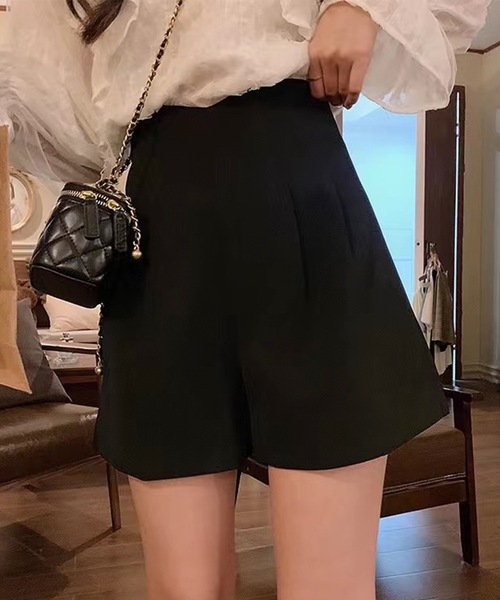 Lace Ladies（レースレディース）の「ダブルタック ハイウエスト フレア ショート パンツ（その他パンツ・レディース・モカ/ブラック・S/M/L/XL）」の6枚目の写真