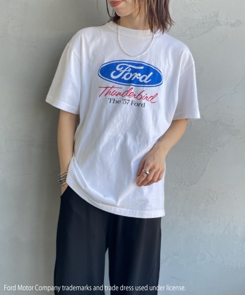 【GOOD ROCK SPEED】FORDロゴプリントT ホワイト×ブルー FREDY & GLOSTER｜【GOOD ROCK SPEED】フォード / 車 / FORD