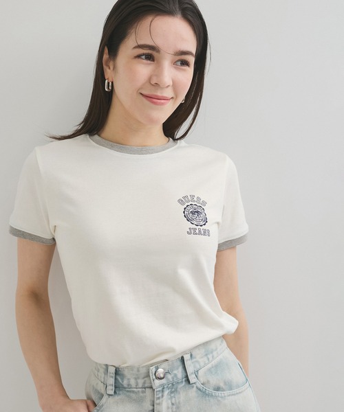 GUESS JEANS（ゲスジーンズ）の「【GUESS(ゲス)】SLIM STAMP HEATHER TEE（Tシャツ/カットソー・レディース・ホワイト系その他2/ブルー系その他6・FREE）」の2枚目の写真