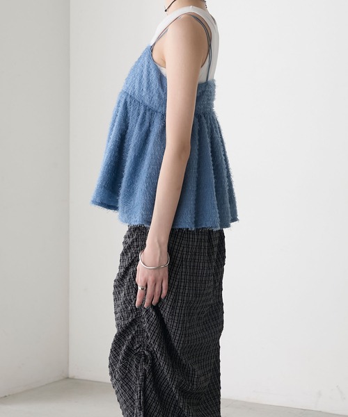 ブラウン フリンジビスチェ ジッパー付き TAFTA FRILL BUSTIER(F WHITE): TOPSjosemoon