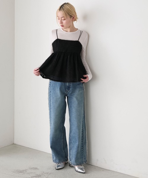 forksy.（フォルクシー）の「【forksy.】シアー フリンジフェザー キャミソールビスチェ（キャミソール・レディース・オフホワイト/ブルー/ブラック・FREE）」の22枚目の写真