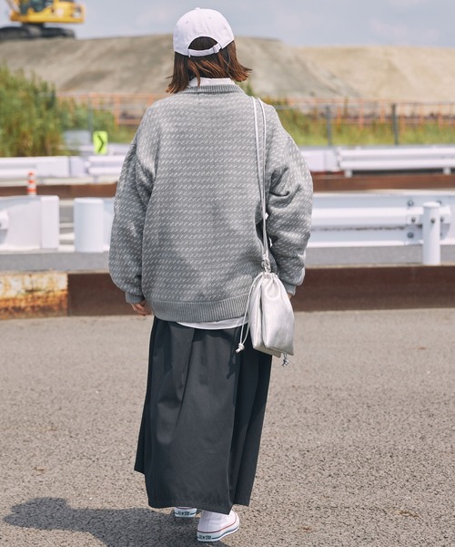 BARK MANHATTAN（バークマンハッタン）の「オーバーサイズ バーズアイ クルーネックニット（ニット/セーター・メンズ・グレー/ブラック・L）」の14枚目の写真