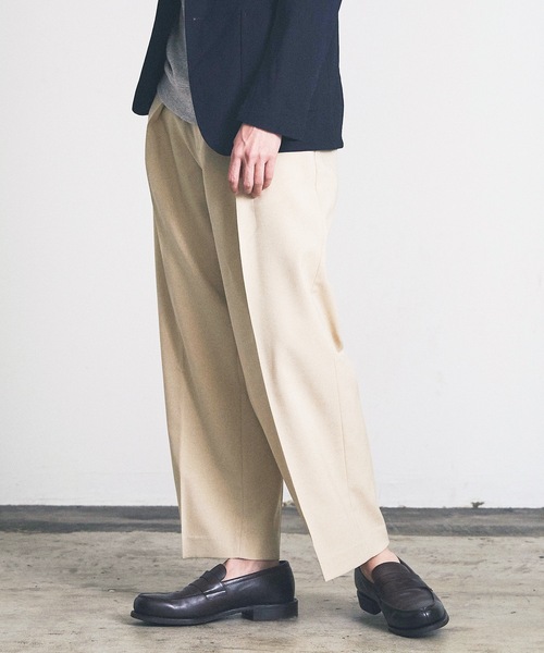 Magine（マージン）の「ワンタックワイドクロップドスラックス（スラックス・メンズ・カーキ/トップグレー/ブラック/ダークベージュ/ベージュ・マルチサイズ）」の3枚目の写真