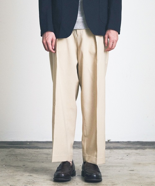 Magine（マージン）の「ワンタックワイドクロップドスラックス（スラックス・メンズ・カーキ/トップグレー/ブラック/ダークベージュ/ベージュ・マルチサイズ）」の16枚目の写真