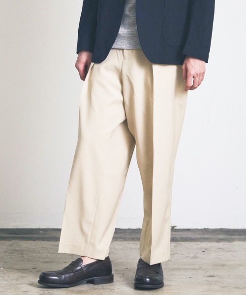 Magine（マージン）の「ワンタックワイドクロップドスラックス（スラックス・メンズ・カーキ/トップグレー/ブラック/ダークベージュ/ベージュ・マルチサイズ）」の18枚目の写真