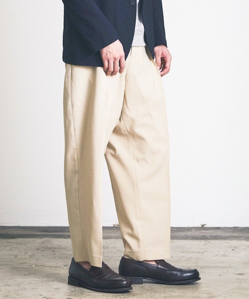 Magine（マージン）の「ワンタックワイドクロップドスラックス（スラックス・メンズ・カーキ/トップグレー/ブラック/ダークベージュ/ベージュ・マルチサイズ）」の19枚目の写真