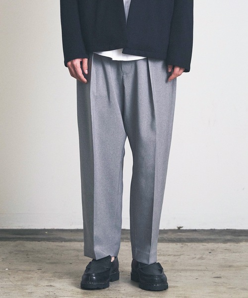 Magine（マージン）の「ワンタックワイドクロップドスラックス（スラックス・メンズ・カーキ/トップグレー/ブラック/ダークベージュ/ベージュ・マルチサイズ）」の12枚目の写真