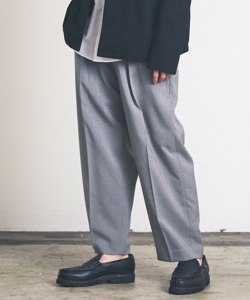 Magine（マージン）の「ワンタックワイドクロップドスラックス（スラックス・メンズ・カーキ/トップグレー/ブラック/ダークベージュ/ベージュ・マルチサイズ）」の15枚目の写真