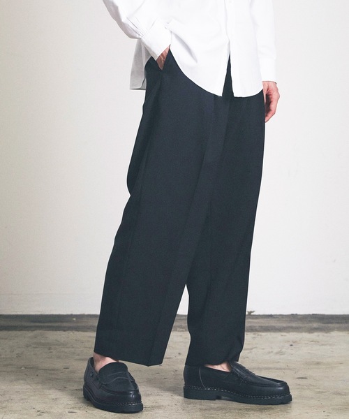 Magine（マージン）の「ワンタックワイドクロップドスラックス（スラックス・メンズ・カーキ/トップグレー/ブラック/ダークベージュ/ベージュ・マルチサイズ）」の11枚目の写真