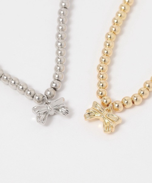 FOREVER 21（フォーエバー トゥエンティーワン）の「ミニリボンネックレス（ネックレス・レディース・ゴールド/シルバー・FREE）」の6枚目の写真