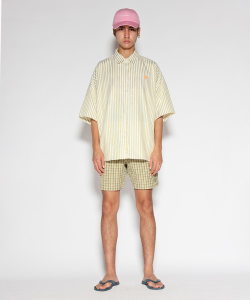 ALDIES(アールディーズ)の「Stripe Shirts / ストライプシャツ(シャツ/ブラウス・メンズ・イエロー/ピンク/バーガンディー・MEDIUM/LARGE)」の2枚目の写真