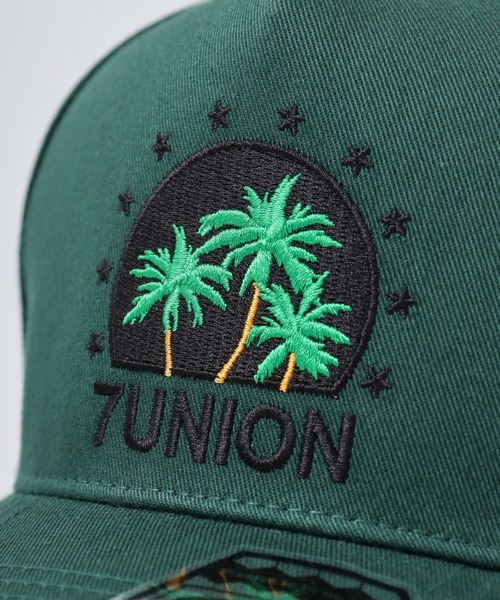 7UNION THE ISLAND ヤシの木刺繍 5パネルキャップ（キャップ）｜7Union