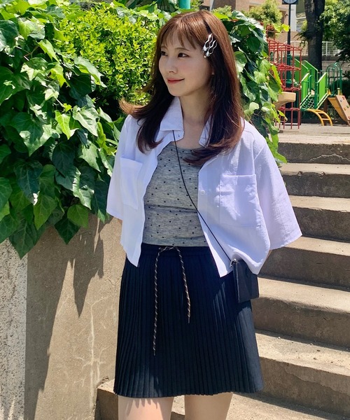Teem Store(チームストア)の「ラウンドネックドット柄半袖Tシャツトップス シアートップス(Tシャツ/カットソー・レディース・アイボリー/グレー・M/S)」の21枚目の写真