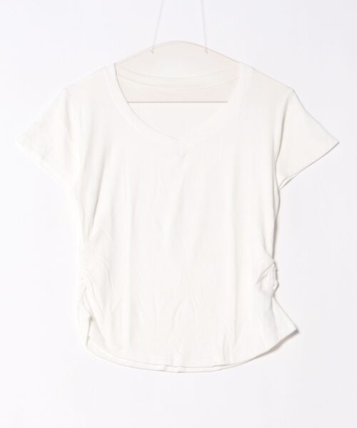 aimoha(アイモハ)の「VネックリブフレンチTシャツ (SS)(Tシャツ/カットソー・レディース・ダークグレー/ホワイト/ブラック/ライトベージュ・MEDIUM/LARGE)」の14枚目の写真