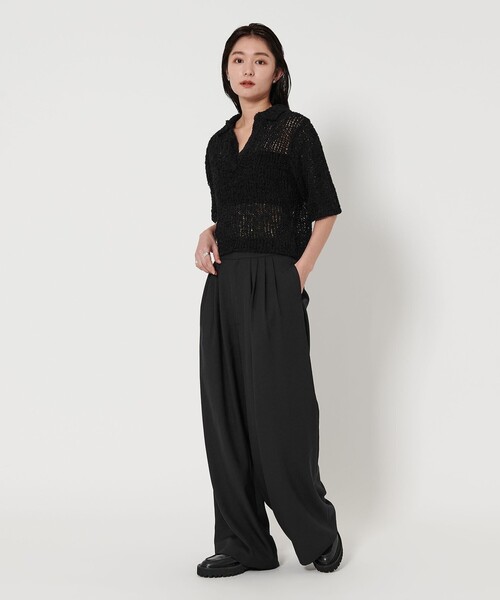 ユナイテッドアローズ　ポロカラーニット MARW UNITED ARROWS＞ペーパー ポロカラー ニット