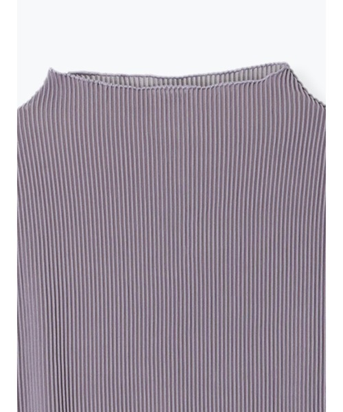 【美品】プリーツプリーズ　ボトルネックカットソー　サイズ３ カットプリーツボトルネックトップス（Tシャツ/カットソー