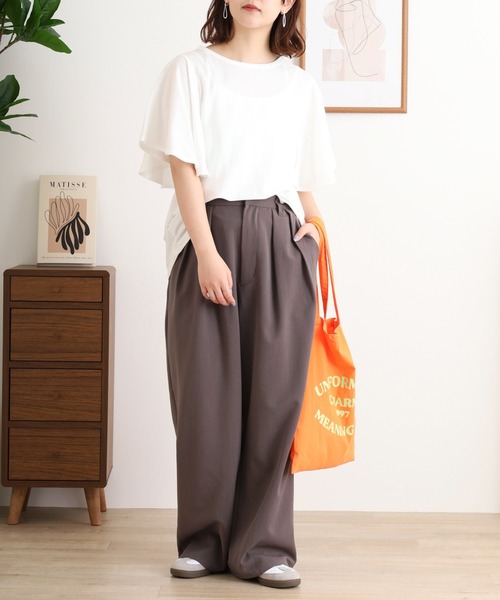 mitis(ミティス)の「mitis 冷感カノコ 袖フレアプルオーバー(Tシャツ/カットソー・レディース・ブラック/ブルー/オフホワイト/ピンク/イエロー・M)」の9枚目の写真