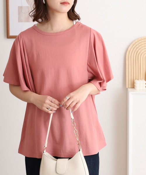 mitis(ミティス)の「mitis 冷感カノコ 袖フレアプルオーバー(Tシャツ/カットソー・レディース・ブラック/ブルー/オフホワイト/ピンク/イエロー・M)」の14枚目の写真