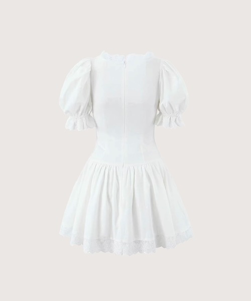 LA POMME petit(ラポミ・プチ)の「Lace Up Fishbone One Piece(ワンピース・レディース・ホワイト・FREE)」の2枚目の写真