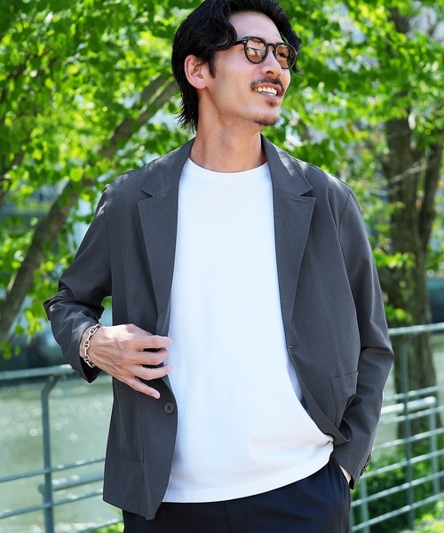 jiggys shop(ジギーズショップ)の「ドットメッシュ サマー テーラードジャケット(テーラードジャケット・メンズ・ブラック/ネイビー/グレー/ベージュ・MEDIUM/LARGE/X-LARGE)」の1枚目の写真