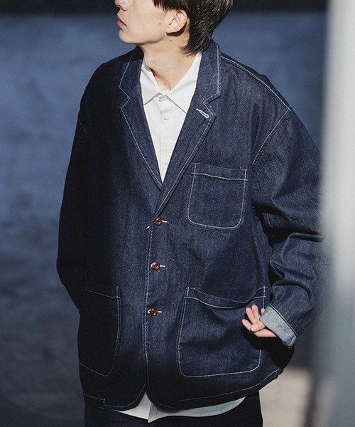 rehacer（レアセル）の「R. : OverSize Denim Work Jacket（テーラードジャケット・メンズ・インディゴブルー・LARGE/MEDIUM）」の4枚目の写真