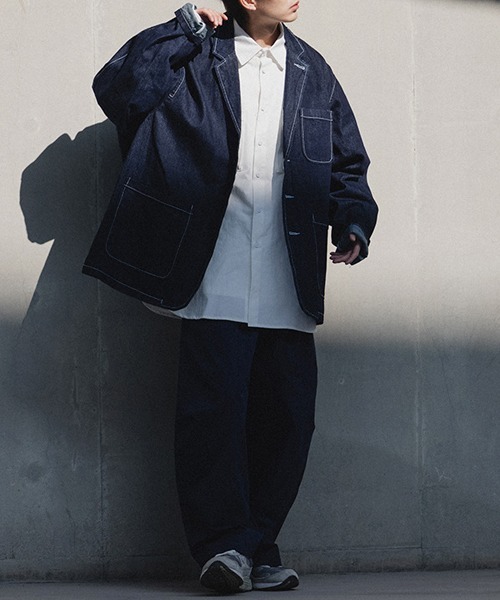 rehacer（レアセル）の「R. : OverSize Denim Work Jacket（テーラードジャケット・メンズ・インディゴブルー・LARGE/MEDIUM）」の6枚目の写真