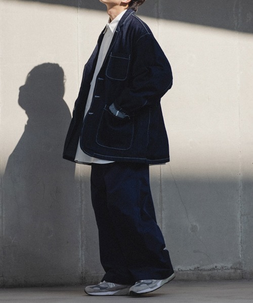 rehacer（レアセル）の「R. : OverSize Denim Work Jacket（テーラードジャケット・メンズ・インディゴブルー・LARGE/MEDIUM）」の7枚目の写真