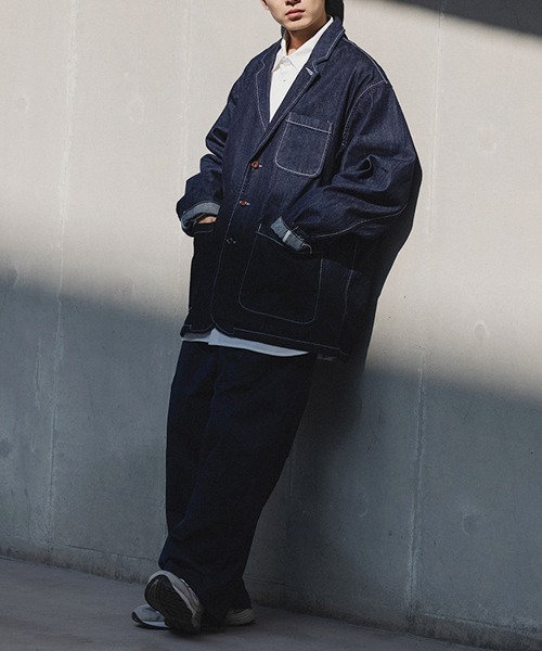 rehacer（レアセル）の「R. : OverSize Denim Work Jacket（テーラードジャケット・メンズ・インディゴブルー・LARGE/MEDIUM）」の8枚目の写真