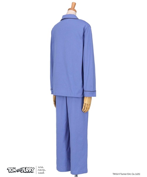 une nana cool（ウンナナクール）の「トムとジェリー × une nana cool 【綿100％】開襟パジャマ（ルームウェア/パジャマ・レディース・ベージュ/ブルー・L/M）」の4枚目の写真