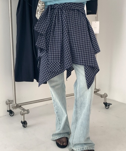 gossip!ロサンゼルス(ゴシップロサンゼルス)の「Y2Kレトロチェックアシンメトリースカート 個性派(スカート・レディース・チェック・FREE)」の7枚目の写真