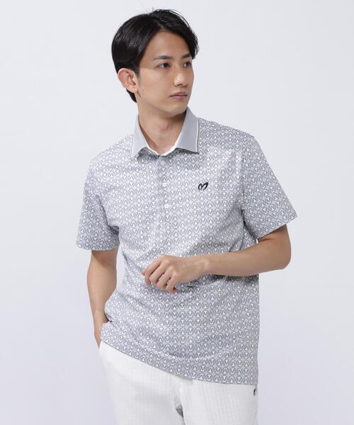 MASTER BUNNY EDITION（マスターバニーエディション）の「【MASTER BUNNY EDITION】エコブルー ドビーメッシュMサークルプリント半袖ポロシャツ（ポロシャツ・メンズ・グレー系その他2/ネイビー/グレー・LARGE/X-LARGE）」の10枚目の写真