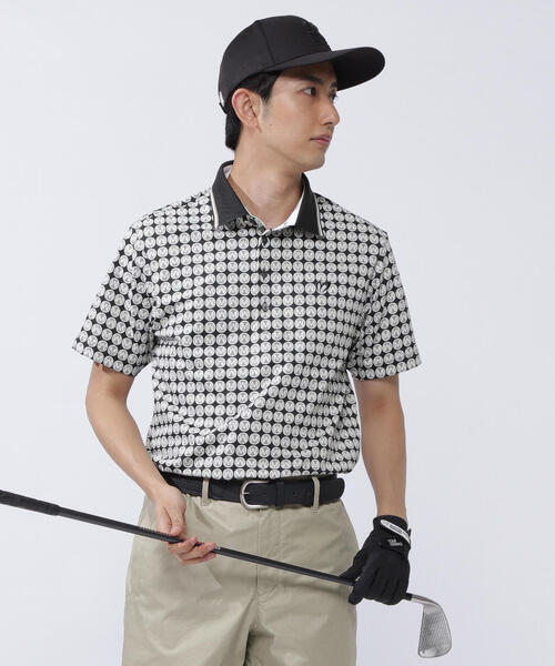 MASTER BUNNY EDITION（マスターバニーエディション）の「【MASTER BUNNY EDITION】エコブルー ドビーメッシュMサークルプリント半袖ポロシャツ（ポロシャツ・メンズ・グレー系その他2/ネイビー/グレー・LARGE/X-LARGE）」の14枚目の写真