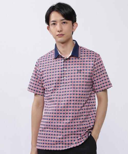 MASTER BUNNY EDITION（マスターバニーエディション）の「【MASTER BUNNY EDITION】エコブルー ドビーメッシュMサークルプリント半袖ポロシャツ（ポロシャツ・メンズ・グレー系その他2/ネイビー/グレー・LARGE/X-LARGE）」の3枚目の写真