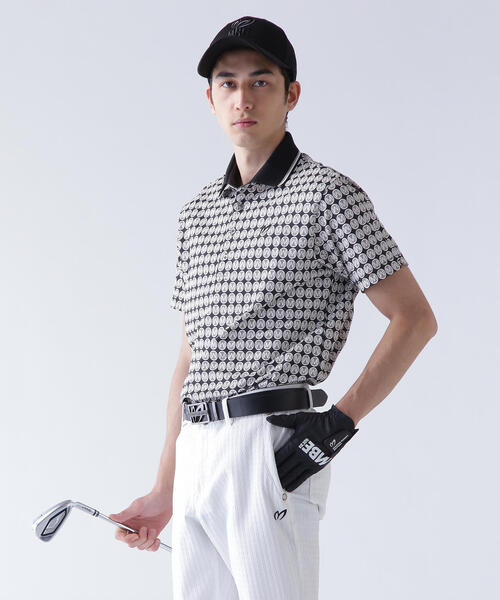 MASTER BUNNY EDITION（マスターバニーエディション）の「【MASTER BUNNY EDITION】エコブルー ドビーメッシュMサークルプリント半袖ポロシャツ（ポロシャツ・メンズ・グレー系その他2/ネイビー/グレー・LARGE/X-LARGE）」の2枚目の写真