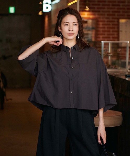 専用　　9box セール】紫外線防止加工 ハーフスリーブボックスシャツ（シャツ