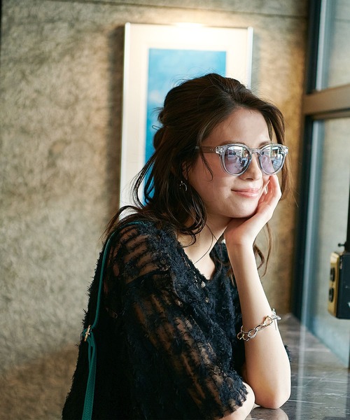 Jines（ジネス）の「フェザーチュールトップス（シャツ/ブラウス・レディース・アイボリー/ブラック・38）」の3枚目の写真