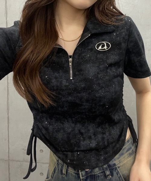 ROGER AND RAW（ロジャーアンドロウ）の「プレート付きスキッパークロップド丈Ｔシャツ（Tシャツ/カットソー・レディース・ブラック/ピンク/ホワイト/グレー/カーキ/チャコールグレー/ブラック系その他/オフホワイト/スミクロ・MEDIUM/LARGE）」の21枚目の写真