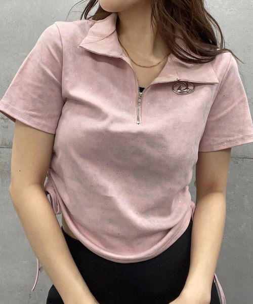 ROGER AND RAW（ロジャーアンドロウ）の「プレート付きスキッパークロップド丈Ｔシャツ（Tシャツ/カットソー・レディース・ブラック/ピンク/ホワイト/グレー/カーキ/チャコールグレー/ブラック系その他/オフホワイト/スミクロ・MEDIUM/LARGE）」の22枚目の写真
