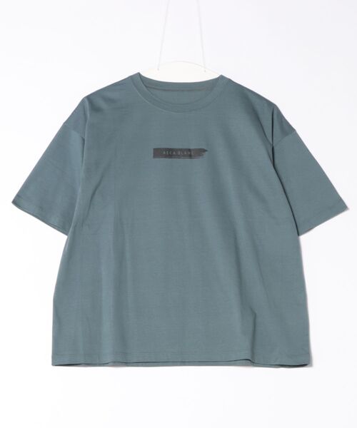 UNDICI・NOVE(ウンディッチノーベ)の「【AECA BLANC】アエカブラン/オーガニックコットン ロゴプリントTシャツ(Tシャツ/カットソー・レディース・ブルー/ブラック/ホワイト・L/M)」の2枚目の写真